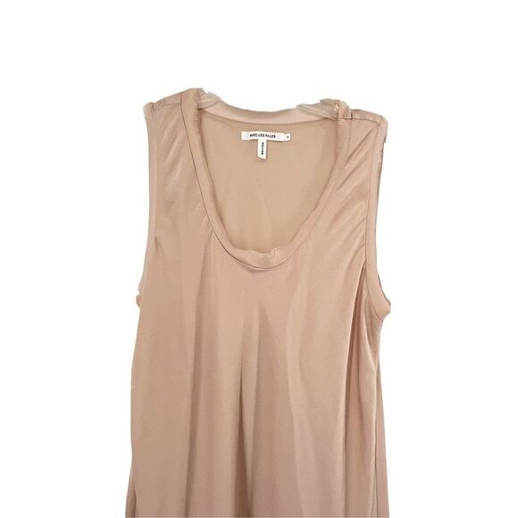 Avec Les Filles Dress Maxi Length Sleeveless Blush Pink Silky Size M Scoop Neck - Picture 2 of 6